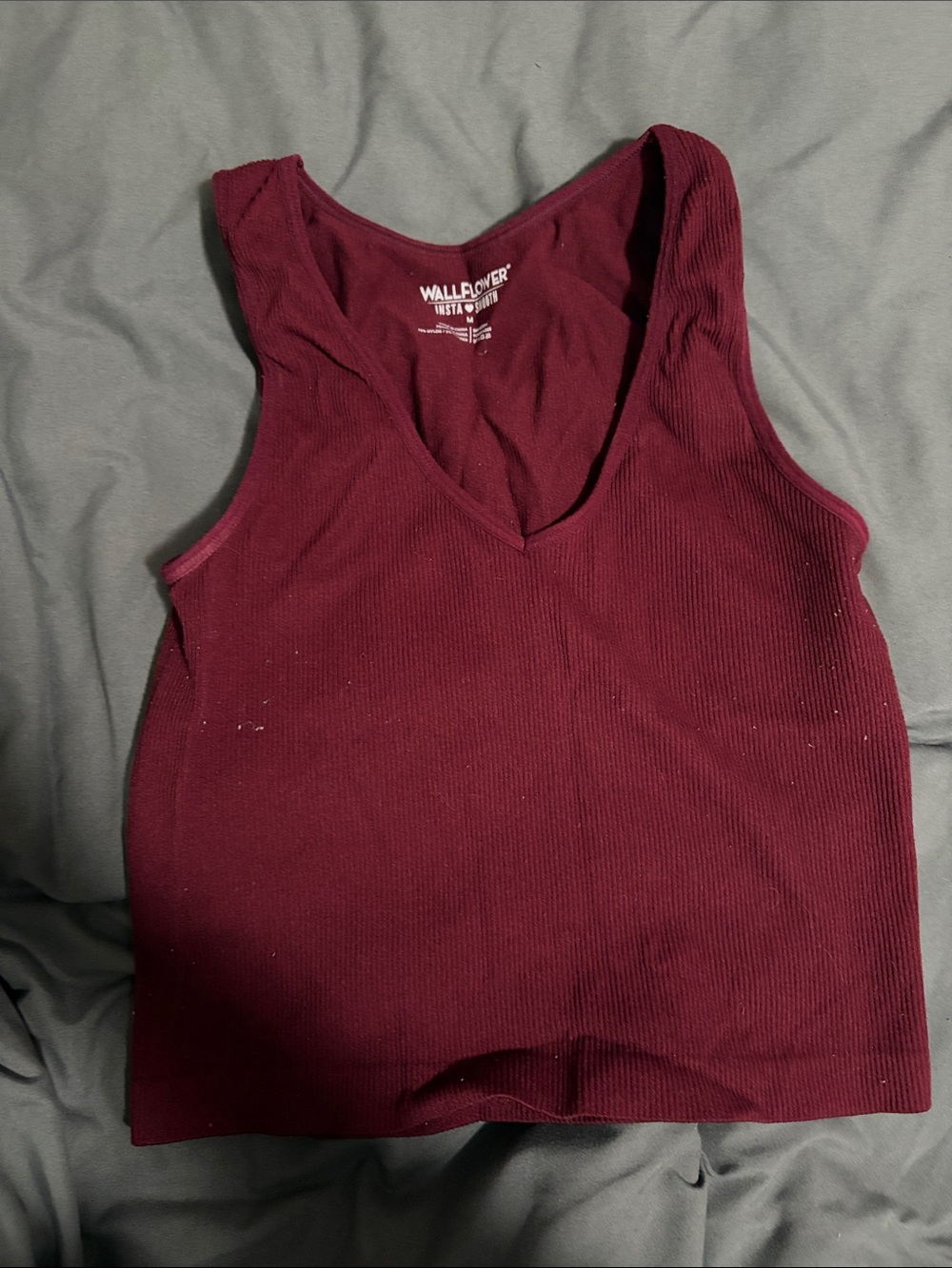 Wallflower Burgundy V-Neck Ribbed Tank
